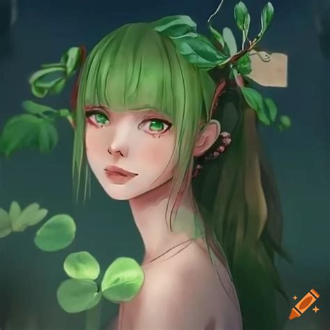 Plant Girl Character Illustration On Craiyon