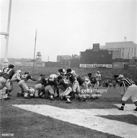 Runningback Alan Ameche of the Baltimore Colts is stopped on second... News Photo - Getty Images