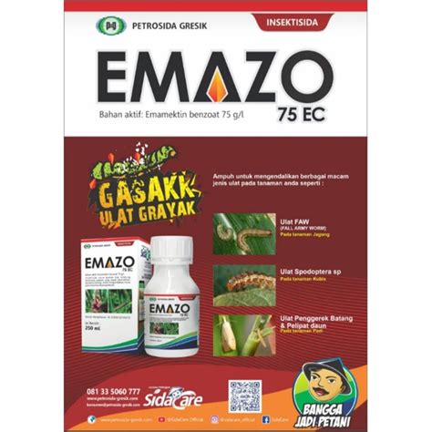 Jual Insektisida Emazo Emamektin 75 Ec Kemasan 250 Ml Bonus Topi