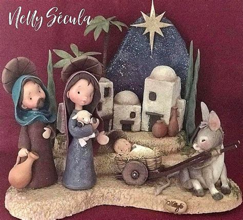 Pin De Tiffany Bienvenu En Fimo Noel Pesebres En Porcelana Fria