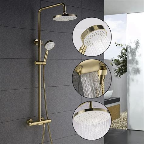 Bathroom Shower System Set Handheld Shower Head Three Functional Water Outlet Hot Cold Water