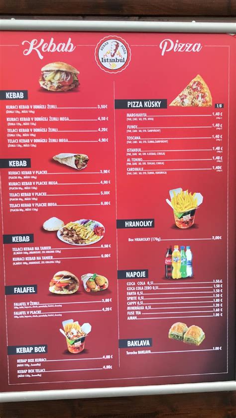 Menu At Kebab Istanbul Restaurant Nitra