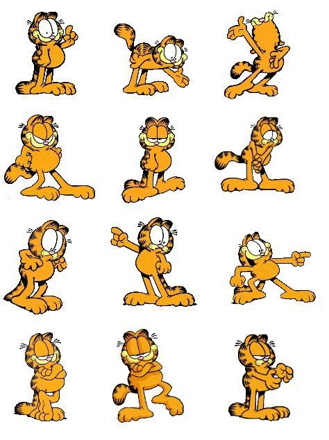 Garfield Standing Poses From Comics