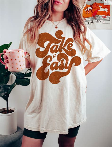 Take It Easy Tee Take It Easy T Shirt Hippie Tee Vintage Inspired Cotton T Shirt Unisex Tee