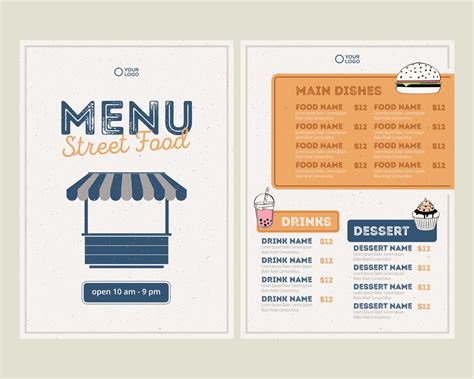 Street food menu template 13662303 Vector Art at Vecteezy