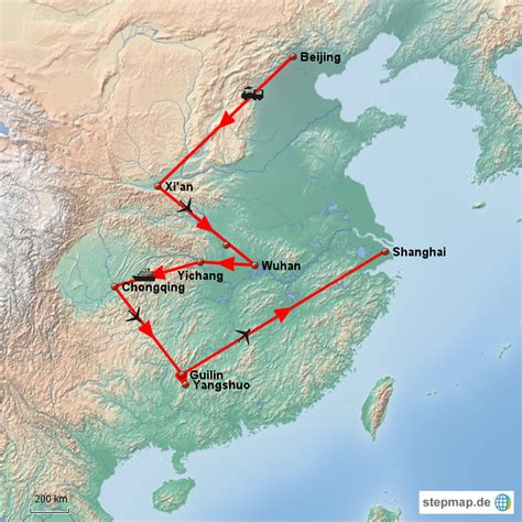 Stepmap China Rundreise Landkarte F R China