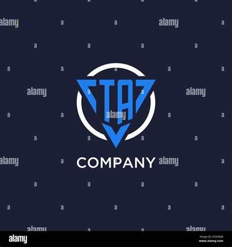 Ta Monogram Logo With Triangle Shape And Circle Design Vector Stock