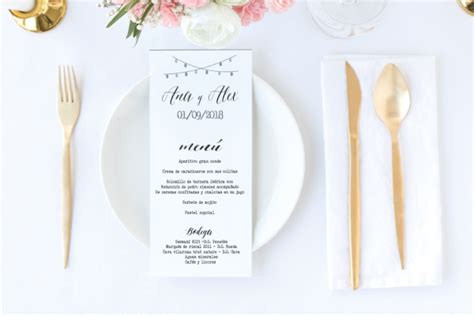 Menu De Boda Rosas MARTINA Design And Paper