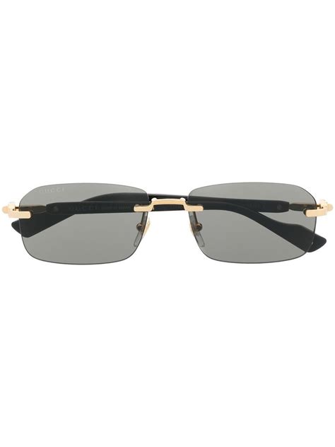 Gucci Eyewear Rimless Rectangle Frame Sunglasses Farfetch