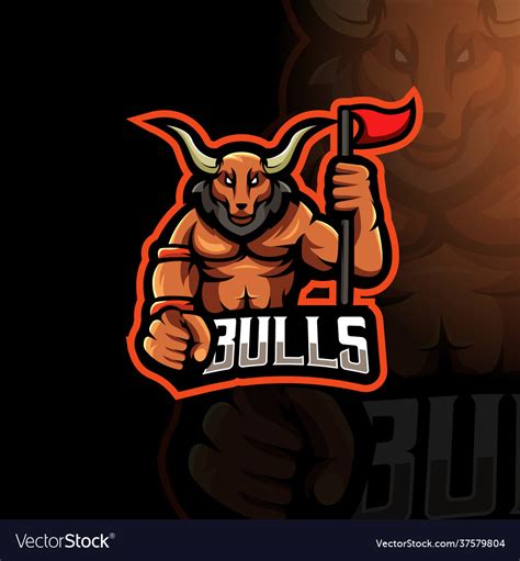 Bulls team logo Royalty Free Vector Image - VectorStock