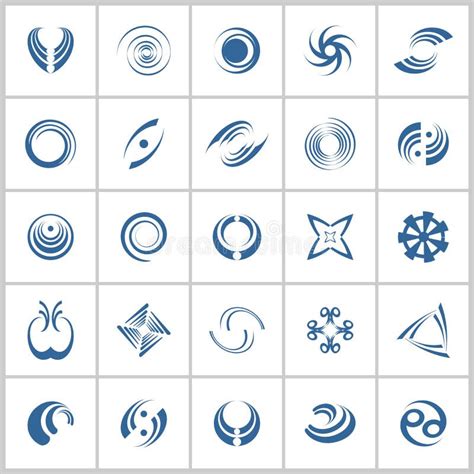 El Espiral Y La Rotación Diseñan Elementos Iconos Abstractos Fijados