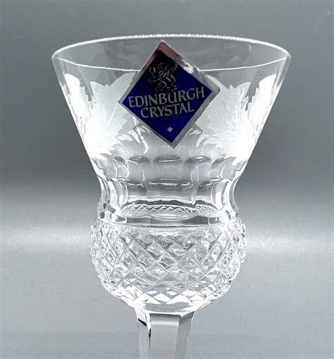 Edinburgh Crystal Thistle Cordial Glass Signed Edinburgh Vintage Liquor Toasting Glass