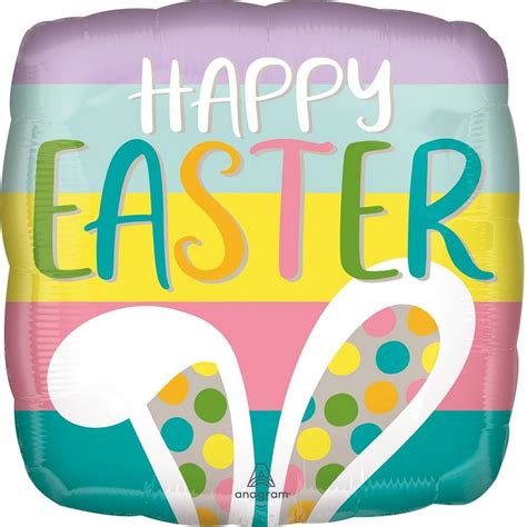 Bunny Ear Happy Easter Square Foil Balloon 17in Party City