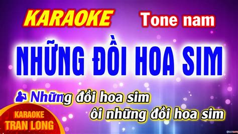 Karaoke Nh Ng I Hoa Sim Tone Nam Fa Tr Ng Youtube