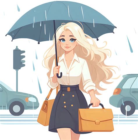 Download Ai Generated, Woman, Rain. Royalty-Free Stock Illustration ...