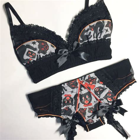 Elegant Black Cat Lingerie Set