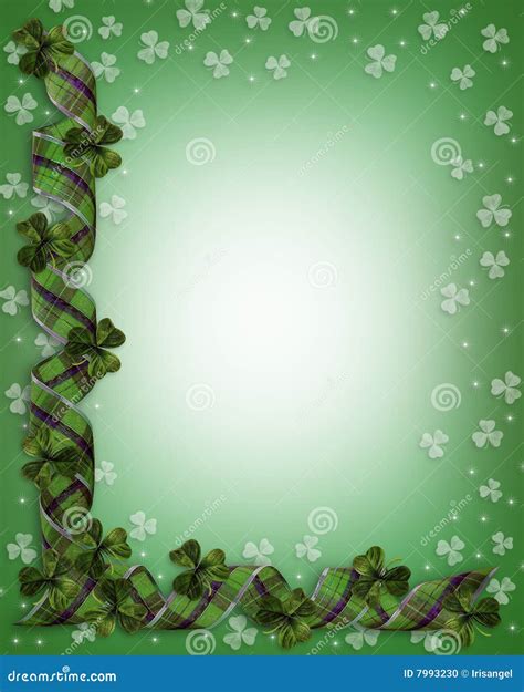 St Patricks Day Shamrocks Border Stock Illustration Illustration Of