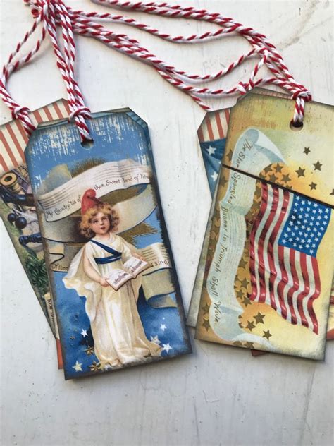 Gift Tags USA American Flag Patriotic Gift Tags Stars and - Etsy