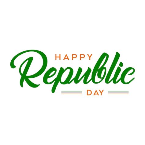 Premium Vector Happy Republic Day Calligraphic Typography Text With