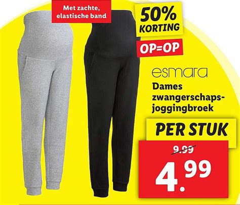 Esmara Dames Zwangerschapsjoggingbroek 50 Korting Aanbieding Bij Lidl