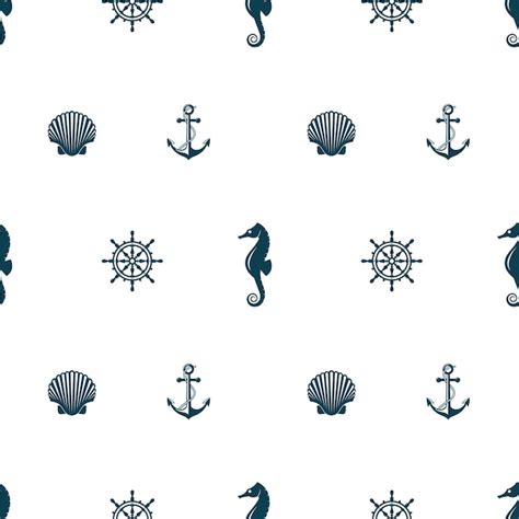 Premium Vector Nautical Seamless Pattern