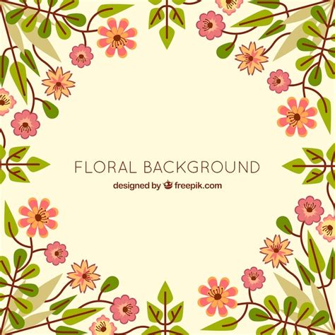 Fondo Floral En Estilo Plano Vector Gratis