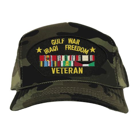 Gulf War Iraq Freedom Veteran Camo Mesh Back Cap New Camo Mesh Caps