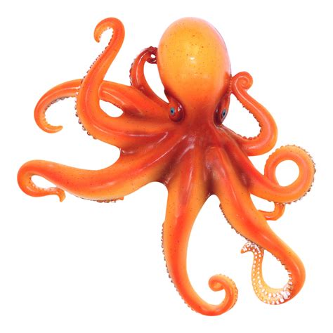 Coastal Sea Creature Orange Octopus 9 Inch Wall Decor Resin Plaque ...