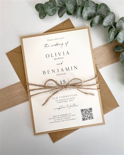 Rustic Wedding Invitation Card Rustic Wedding Invitations With RSVP