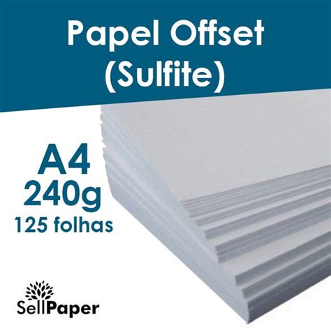 Papel Sulfite Off Set 240g Mais Grosso A4 250 Folhas Elo7