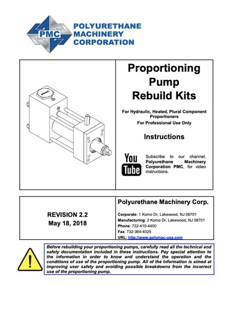 PMC Proportioning Pump Rebuild Manual - Profoam Docs | Profoam