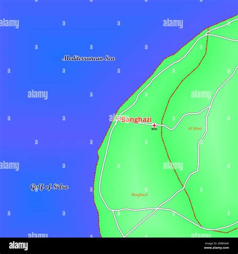 Map Of Banghazi City In Libya Stock Photo Alamy