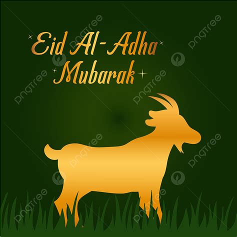 Eid Al Adha Vector Png Images Eid Al Adha Mubarak With Gold Goat