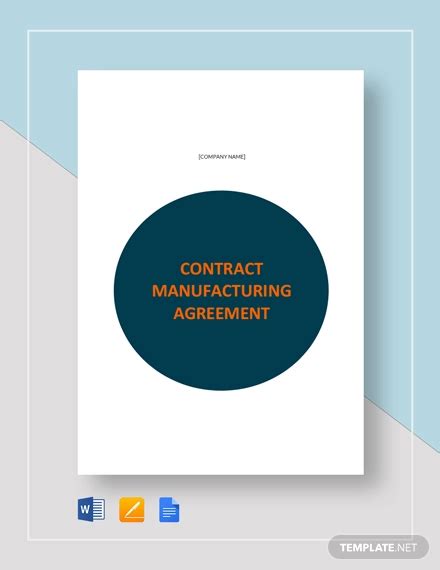 Contract Manufacturing Agreement Examples Format Pdf