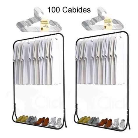 Cabideiro Closet Sapateira Arara De Roupas 100 Cabides Shopee Brasil