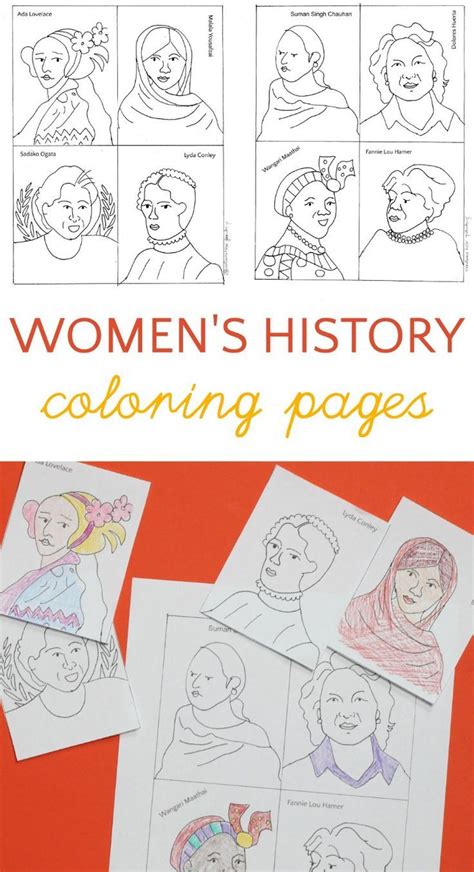 The Women Cards Womens History Month Coloring Pages Women History