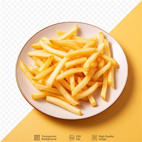 Batatas Fritas Servidas Em Fundo Transparente Psd Premium