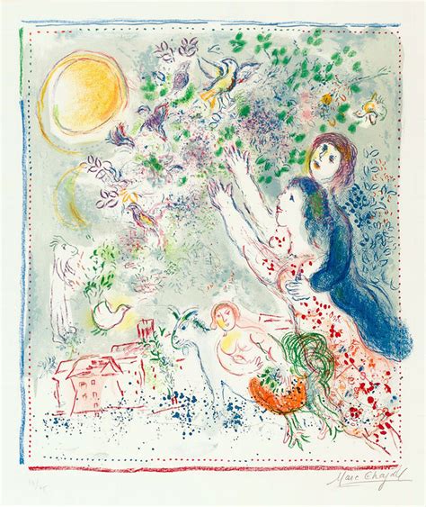 Marc Chagall, Chasing the Blue Bird, 1969, Lithograph (S) (I)