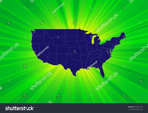 Detailed Map United States Stock Vector Royalty Free 292521575