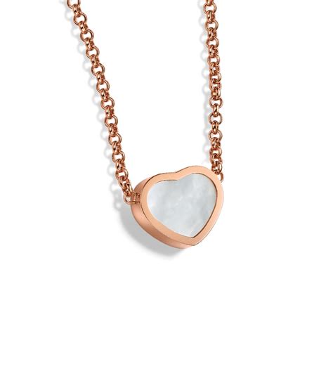 Chopard Rose Gold And Mother Of Pearl My Happy Hearts Pendant Necklace