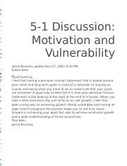 5 1 Discussion Motivation And Vulnerability Odt T H IA Sd J Pu As Gt