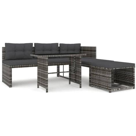 Ensemble Manger De Jardin Pcs Coussins Gris R Sine Tress E