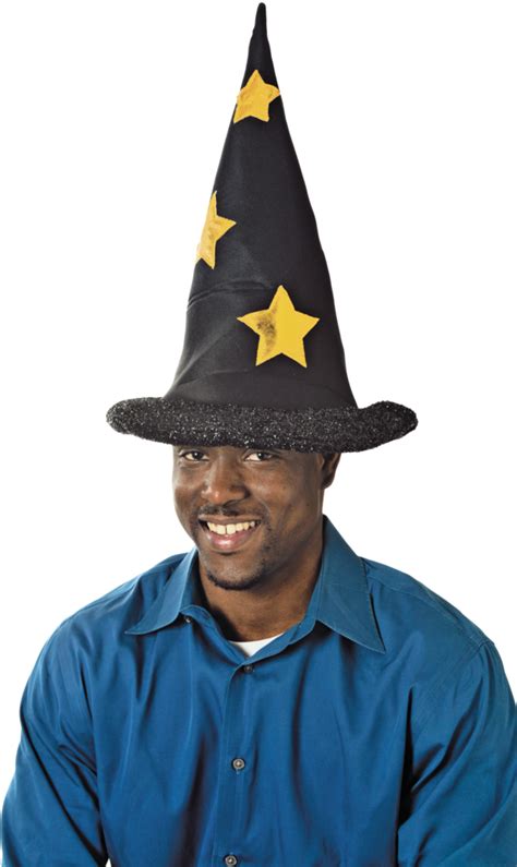 Wizard Plush Warlock Hat Blackblue Stars One Size Wearable Costume Accessory For Halloween