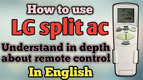 How To Use Lg Split Ac Remote Control Demo In English Lg Split Ac Remote Control Function Youtube