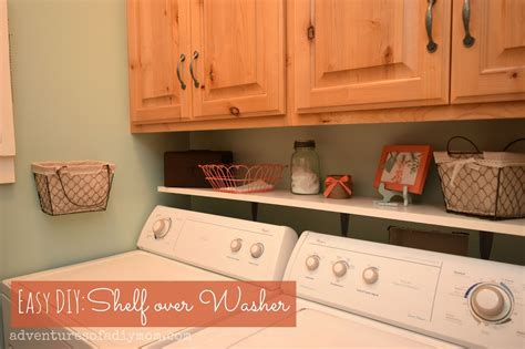 Easy Diy Shelf Over The Washer Laundry Room Makeover Adventures Of