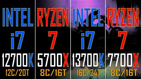 INTEL i7 12700K vs RYZEN 7 5700X vs INTEL i7 13700K vs RYZEN 7 7700X ...