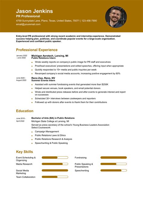 Best Public Relations Resume Examples and Templates for 2026