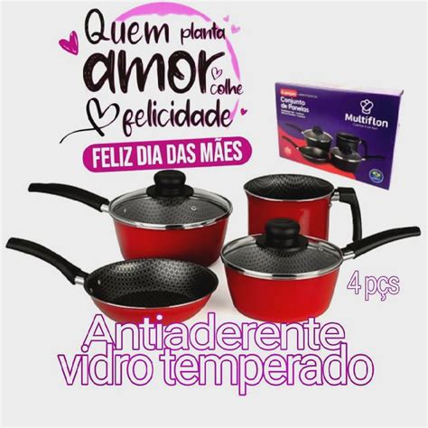 Conjunto De Panelas Multiflon Pe As Antiaderentes Frigideira E