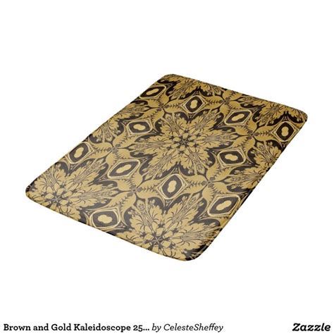 Brown And Gold Kaleidoscope 2593 Bath Mat Zazzle Bath Mat Brown