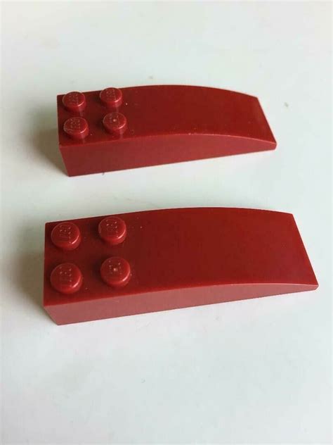 Lego Parts Curved Slope 6x2x2 Part 44126 Maroon Lot Of 2 Ebay